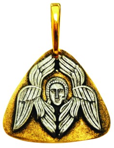 Подвеска нательная из Серебра 925 ° и Позолотой 24k со Святой Горы Афон