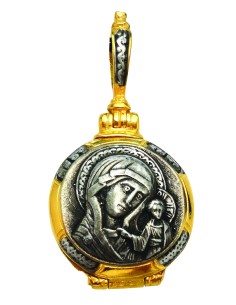 Подвеска Ладанка нательная из Серебра 925 ° и Позолотой 24k со Святой Горы Афон