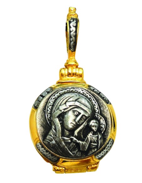 Подвеска Ладанка нательная из Серебра 925 ° и Позолотой 24k со Святой Горы Афон