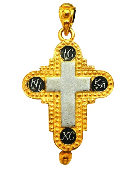 Ладанка Крест нательный из Серебра 925 ° и Позолотой 24k со Святой Горы Афон