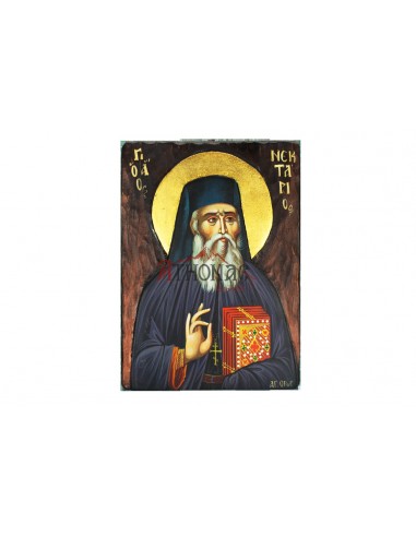 Святой Нектарий Эгинский писаная икона ручной работы со Святой Горы Афон