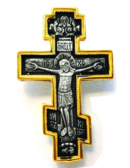 Ладанка-Крест нательный из Серебра 925 ° и Позолотой 24k со Святой Горы Афон