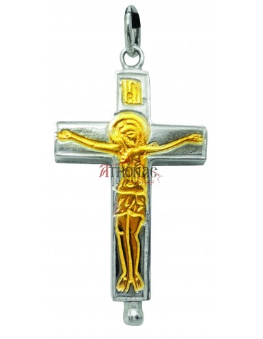 Ладанка- Крест нательный из Серебра 925 ° и Позолотой 24k со Святой Горы Афон
