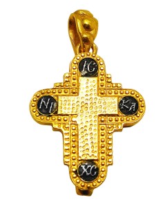 Ладанка- Крест нательный из Серебра 925 ° и Позолотой 24k со Святой Горы Афон 2