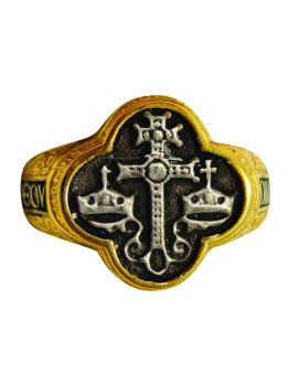 Кольцо из Серебра 925 ° и Позолотой 24k со Святой Горы Афон