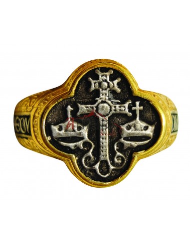 Кольцо из Серебра 925 ° и Позолотой 24k со Святой Горы Афон