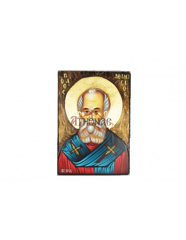 Святой Афанасий Великий писаная икона ручной работы со Святой Горы Афон