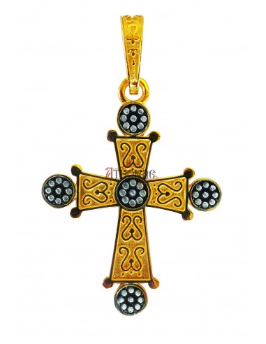 Крест нательный из Серебра 925 ° и Позолотой 24k со Святой Горы Афон