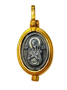 Neck pendant (Virgin Mary seven of swords )
