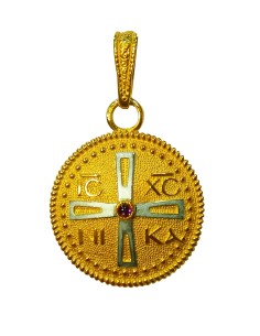 Подвеска нательная из Серебра 925 ° и Позолотой 24k со Святой Горы Афон