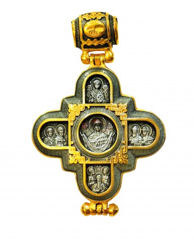 Ладанка-Крест нательный из Серебра 925 ° и Позолотой 24k со Святой Горы Афон