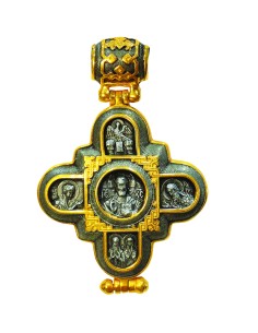 Ладанка-Крест нательный из Серебра 925 ° и Позолотой 24k со Святой Горы Афон 2