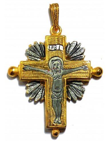 Ладанка-Крест нательный  из Серебра 925 ° и Позолотой 24k со Святой Горы Афон