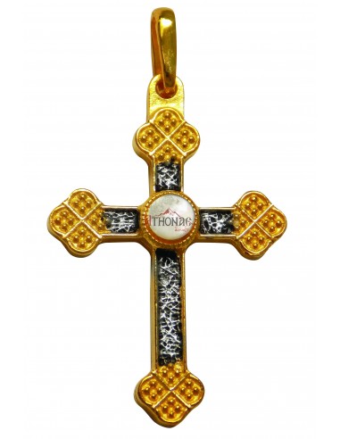 Крест нательный из Серебра 925 ° и Позолотой 24k со Святой Горы Афон