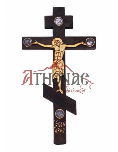 Ξύλινος Χειροποίητος Σταυρός με Ιερά Αντικείμενα (Αγίου Όρους)