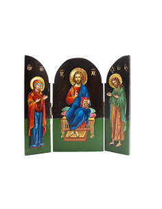 Иконостас тройной Иисус Христос,Пресвятая Богородица,Иоанн Креститель писаная икона ручной работы со Святой Горы Афон