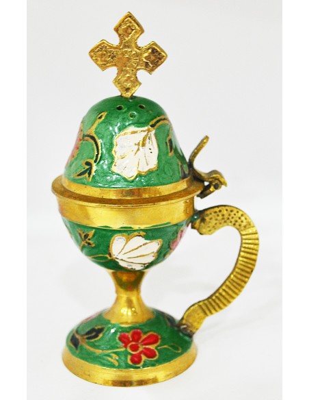 Кадильница из бронзы покрытая эмалью со Святой Горы Афон