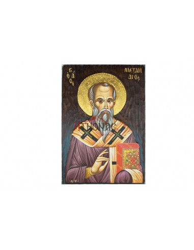 Святой Александр Константинопольский писаная икона ручной работы со Святой Горы Афон