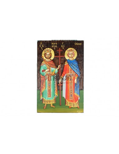 Святые Константин и Елена писаная икона ручной работы со Святой Горы Афон