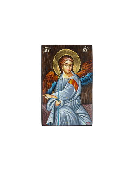 Белый Ангел писаная икона ручной работы со Святой Горы Афон