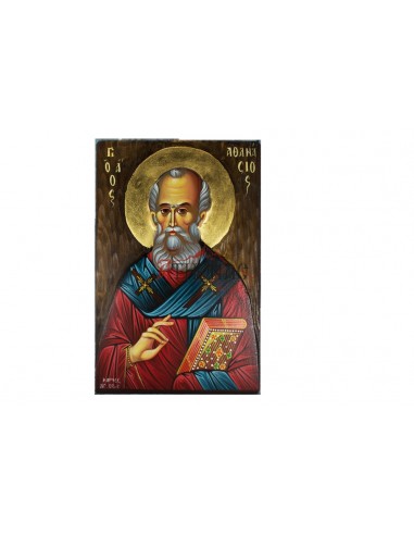 Святой Афанасий Великий  писаная икона ручной работы со Святой Горы Афон