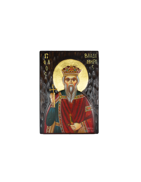 Святой Владимир писаная икона ручной работы со Святой Горы Афон