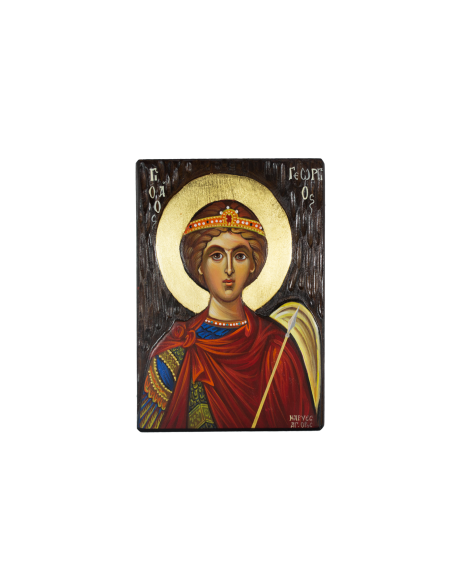 Святой Георгий Победоносец писаная икона ручной работы со Святой Горы Афон