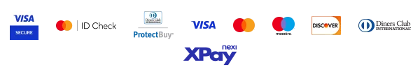 Visa, Mastercard, Maestro, Discover, Diners Club, Nexi XPay